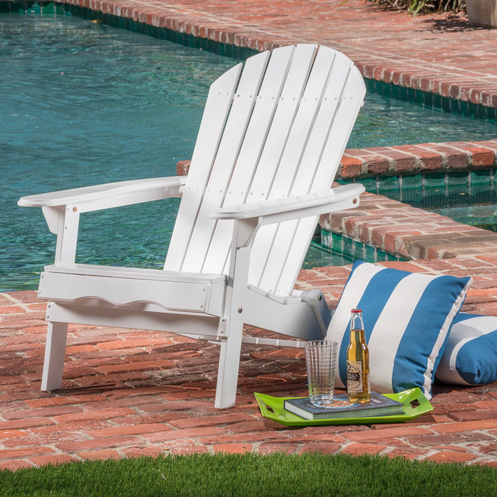 Malibu Adirondack Chair White Acacia Wood