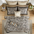 12 Piece Comforter Set With Cotton Bed Sheets Black Cal King California King Black Cotton