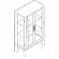 2 Doors Curio Cabinet With Tempered Glass Doors, Curio Cabinets With Mirrored Back Panel And Adjustable Shelves, Lighted Display Cabinet For Home, Office Light Bulb Included Cherry Cherry Mdf Glass