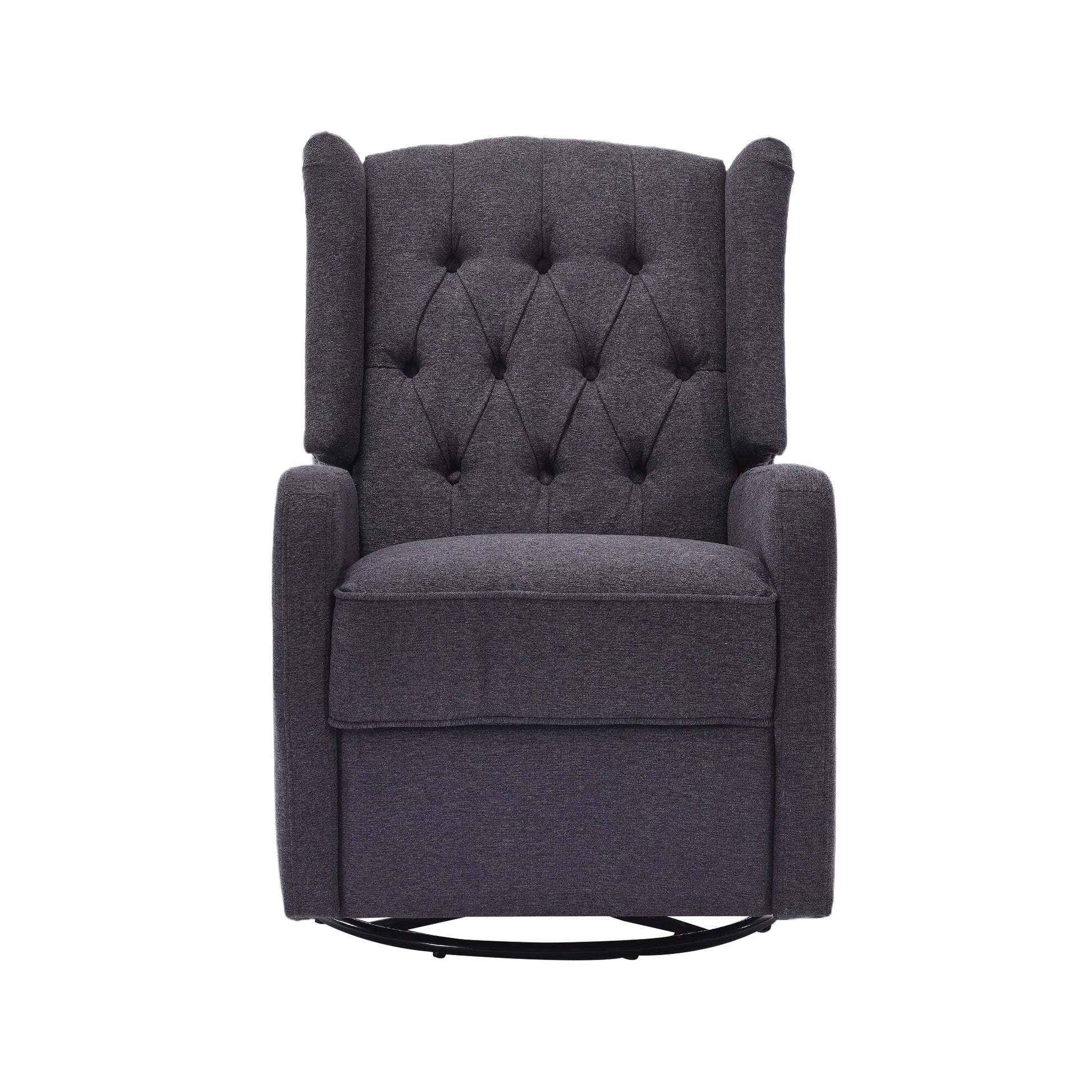 Coolmore Rocking Recliner Chair,360 Degree Swivel Nursery Rocking Chair,Glider Chair,Modern Small Rocking Swivel Recliner Chair For Bedroom,Living Room Chair Home Theater Seat Dark Gray Dark Gray Linen