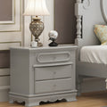 Grey 3 Drawer Nightstand Grey 3 Drawers Bedroom Rectangle Felt Lined Drawers Solid Wood Mdf