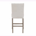Marian White Bar Stool Kit Of 2 Solid Gray Dining Room Foam Rectangular Wipe Clean Casual Bar Stools Solid Back Set Of 2 Foam Fabric
