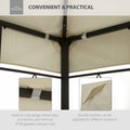 Outsunny 13' X 10' Gazebo Replacement Canopy, 2 Tier Top Uv Cover For 9.84' X 9.84' Outdoor Gazebo, Cream White Top Only Cream White Polyester
