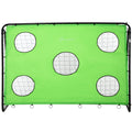 Soozier 8 X 3Ft Soccer Goal Target Goal 2 In 1 Design Indoor Outdoor Backyard With All Weather Polyester Net Best Gift Black Green Steel