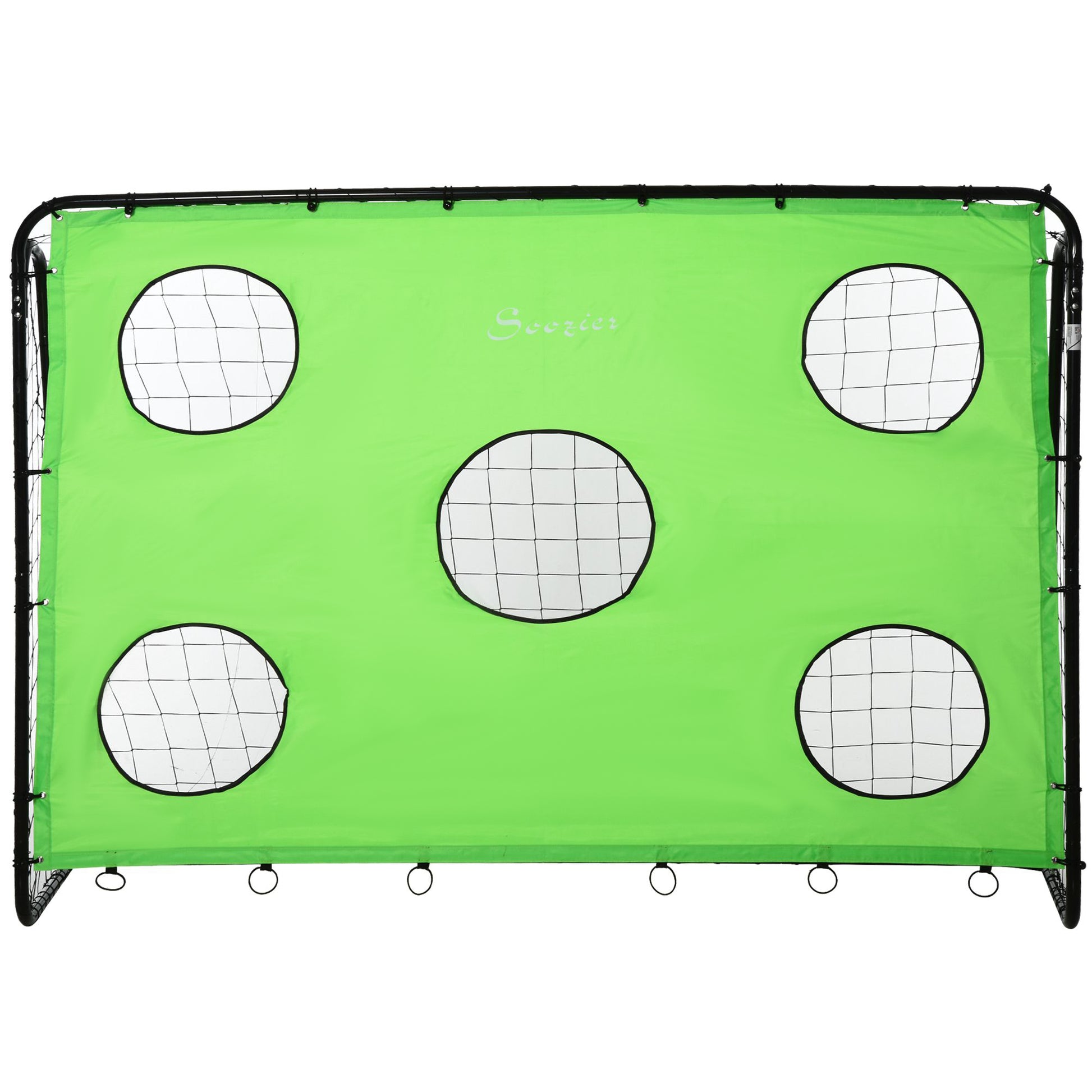 Soozier 8 X 3Ft Soccer Goal Target Goal 2 In 1 Design Indoor Outdoor Backyard With All Weather Polyester Net Best Gift Black Green Steel