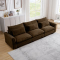 3 Seater Deep Seat Couches For Living Room, Wide And Deep Seat Comfy Living Roo Sofas With 3 Waist Pillows, Brown Corduroy Brown Corduroy 3 Seat