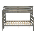 Wood Twin Over Full Bunk Bed With Ladder, Gray Twin Box Spring Not Required Gray Solid Wood Mdf