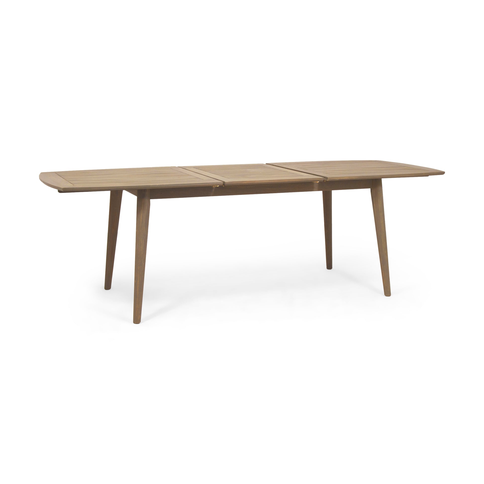 Outdoor Acacia Wood Expandable Dining Table, Gray Grey Acacia Wood