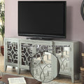 Kacia Antique Gray Finish Console Cabinet Antique Gray Mirror,Synthetic Wood