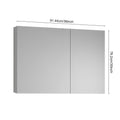 36'' W X 30'' H Surface Frameless Mirror Medicine Cabinet, Beveled Mirror Edges Bathroom Medicine Cabinet White Engineered Wood