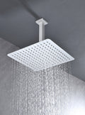 Rain Shower Head High Pressure Rainfall Showerhead Water Saving White Bathroom Stainless Steel