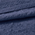 Reversible Quilt Set Navy Full Queen Navy Cotton