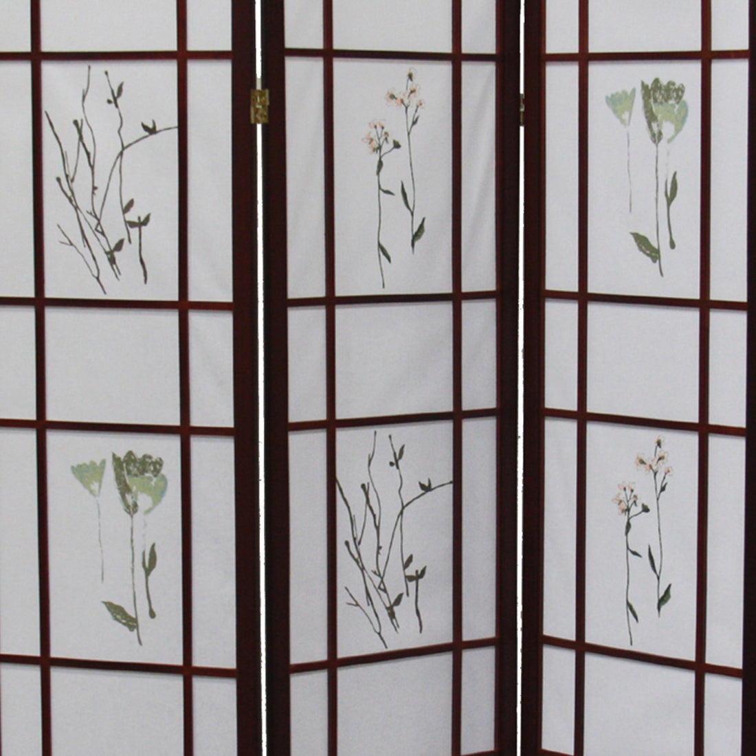 70" Tall 3 Panel Screen Room Divider "Shoji", Cherry Cherry Wood