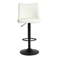 Swivel Bar Stools Set Of 2,Height Adjustable Counter Stool,Modern Armless Faux Leather Barstool Chairs With Backs For Kitchen Island White Leather