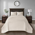 Reversible Bedspread Set Cream Full Cream Cotton