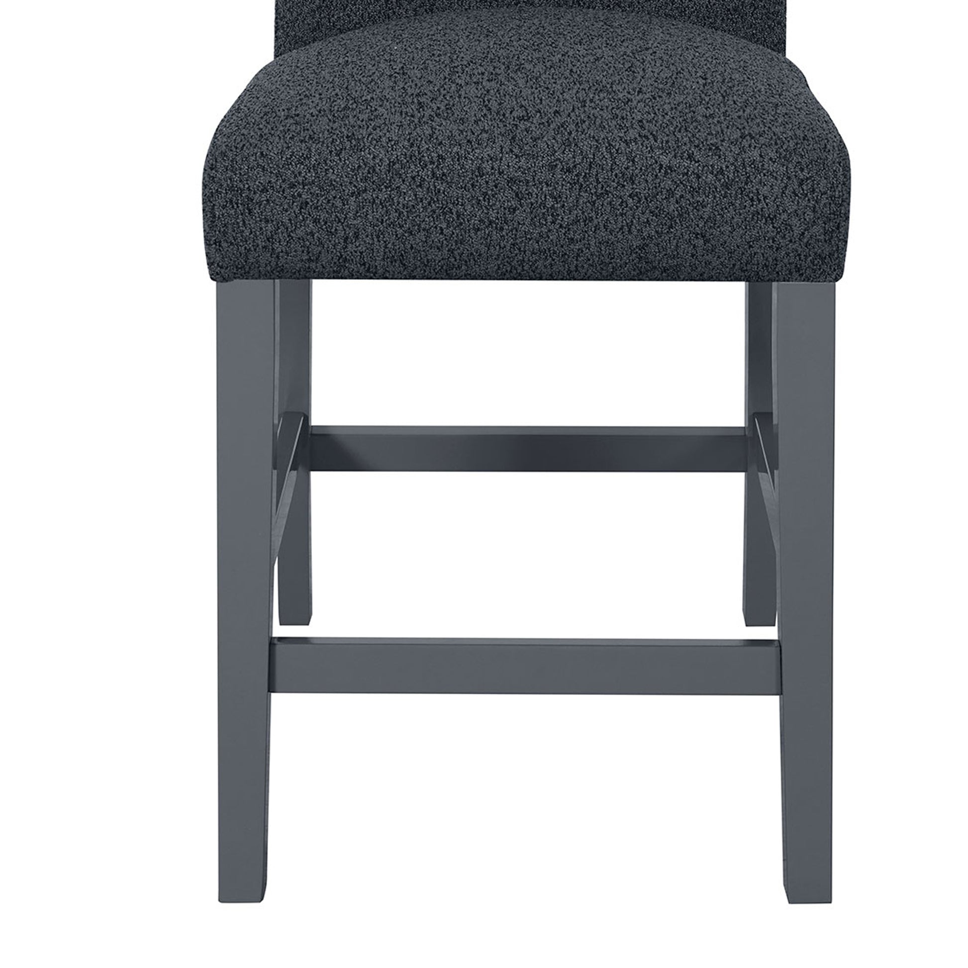 Ariya Dark Grey Bar Stools Solid Dark Grey Dining Room Foam Wipe Clean Contemporary Bar Stools Rubberwood Tufted Back 1 Rubber Wood