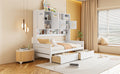 Twin Size Wooden Daybed With 2 Drawers, And All In One Cabinet And Shelf, White Twin White Wood