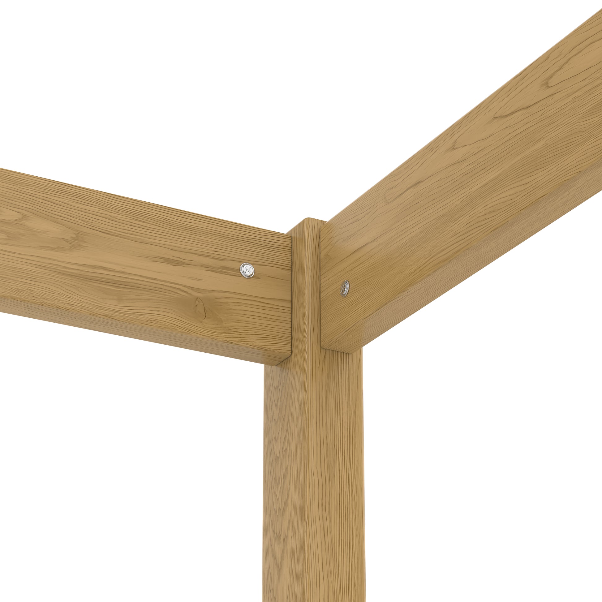 Twin Size Canopy Bed Frame With Guardrails For Kids,Floor Bed Twin With Four Poster Design,Kids Montessori Floor Bed,Wood Canopy Bed Frame For Girls,Boys Twin,Natural Box Spring Required Twin