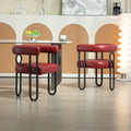 Coolmore Contemporary Designed Pu Fabric Upholstered Accent Dining Chair Barrel Side Chairs Kitchen Armchair For Living Room Set Of 2 Wine Red Pu Wine Red Foam Pu Leather