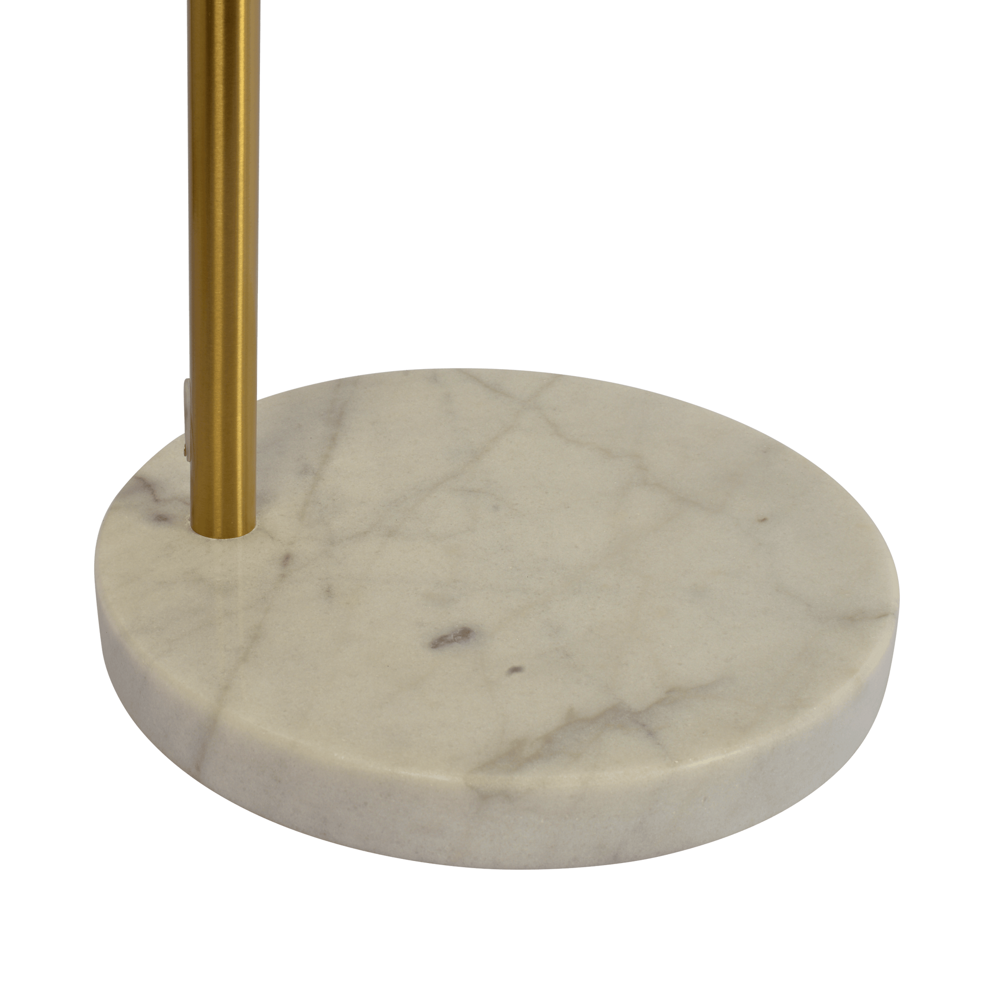 Ambient Arch Gold Brass Floor Lamp With Large Linen Shade Gold,White,White Marble Table&Floor Lamps Brass,Faux Marble,Linen