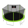 14Ft Trampoline For Kids And Adults With Net, Outdoor Recreational Trampolines For Family Green Metal