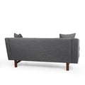 Mirod Comfy 3 Seat Sofa With Wooden Legs, For Living Room And Study Charcoal Fabric 3 Seat