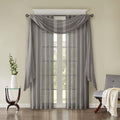 Solid Crushed Curtain Panel Pair 2 Pcs Window Panels Grey Polyester