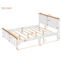 Full Size Wood Platform Bed Wooden Slat Support, Vintage Simple Bed Frame With Rectangular Headboard And Footboard, White Box Spring Not Required Full White Wood