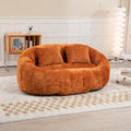 Coolmore Bean Bag Sofa Lazy Sofa Durable Comfort Lounger High Back Bean Bag Chair Couch For Adults And Kids, Indoor & Outdoor, Accent Floor Soft Lounge Chair Orange Chenille Orange Foam Chenille 2 Seat