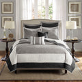 7 Piece Quilt Set With Euro Shams And Throw Pillows Black King Cal King King Black Cotton