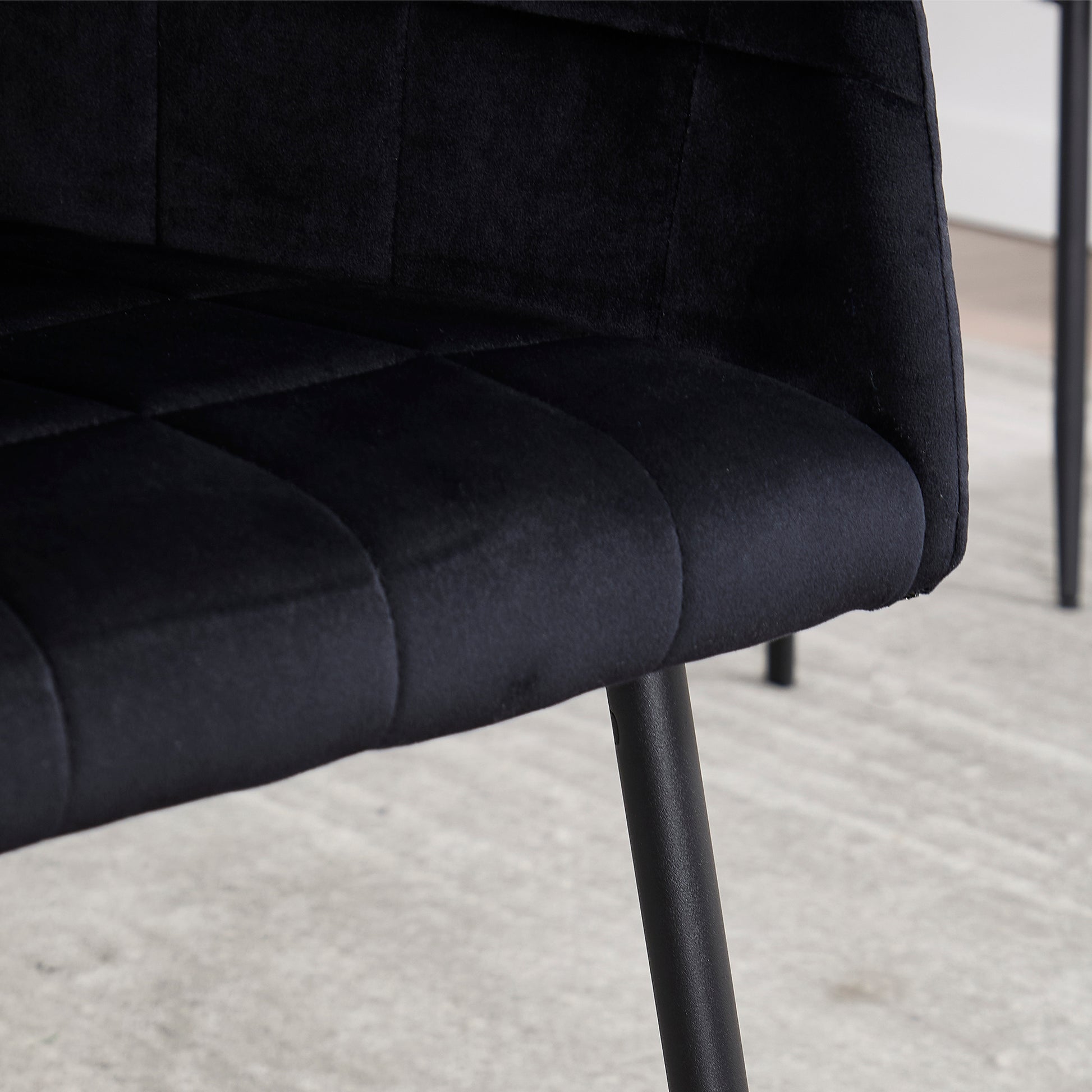 Dining Chairs Set Of 2, Upholstered Kitchen Chairs With Comfortable Seat, Velvet Dining Chairs With Armrests, Easy To Assemble And Clean, For Dining Room, Kitchen, Living Room,Black Black Velvet