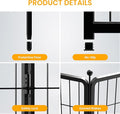 24 Inch 8 Panles, Ideal Dog Fence For Puppy Small Dogs Indoor & Outdoor Bliss, Perfect Dog Pen For Camping, Yard, Rv, Garden Fence, Black Black Metal