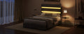 Upholstered Platform Full Size Hydraulic Storage Bed, Lift Up Storage Bed With Rgb Led Light Headboard, No Box Spring Needed,Velvet,Gray Full Gray Velvet Wood Metal