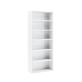 Bookshelf, 23.6 Inches Wide, 6 Tier Open Bookcase With Adjustable Storage Shelves, Floor Standing Unit, Cloud White Milk White Wood