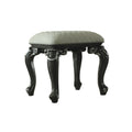 Grey And Charcoal Stool With Scrolled Legs Gray Charcoal Bedroom Rectangular White Wood Fabric