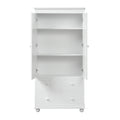 Tall Storage Cabinet With Three Drawers For Bathroom Office, White White Mdf