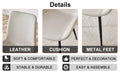 Table And Chair Set, White Imitation Marble Texture Rock Board Table Top, Black Metal Table Legs, Stable And Beautiful. Modern Simple Dining Table, Comfortable Seating. White Gray Metal