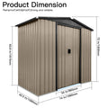 Outdoor 4Ftx6Ft Apex Roof Brown With Sliding Doors Brown Metal