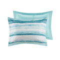 8 Piece Printed Seersucker Comforter And Quilt Set Collection Aqua Full Queen Full Aqua Polyester