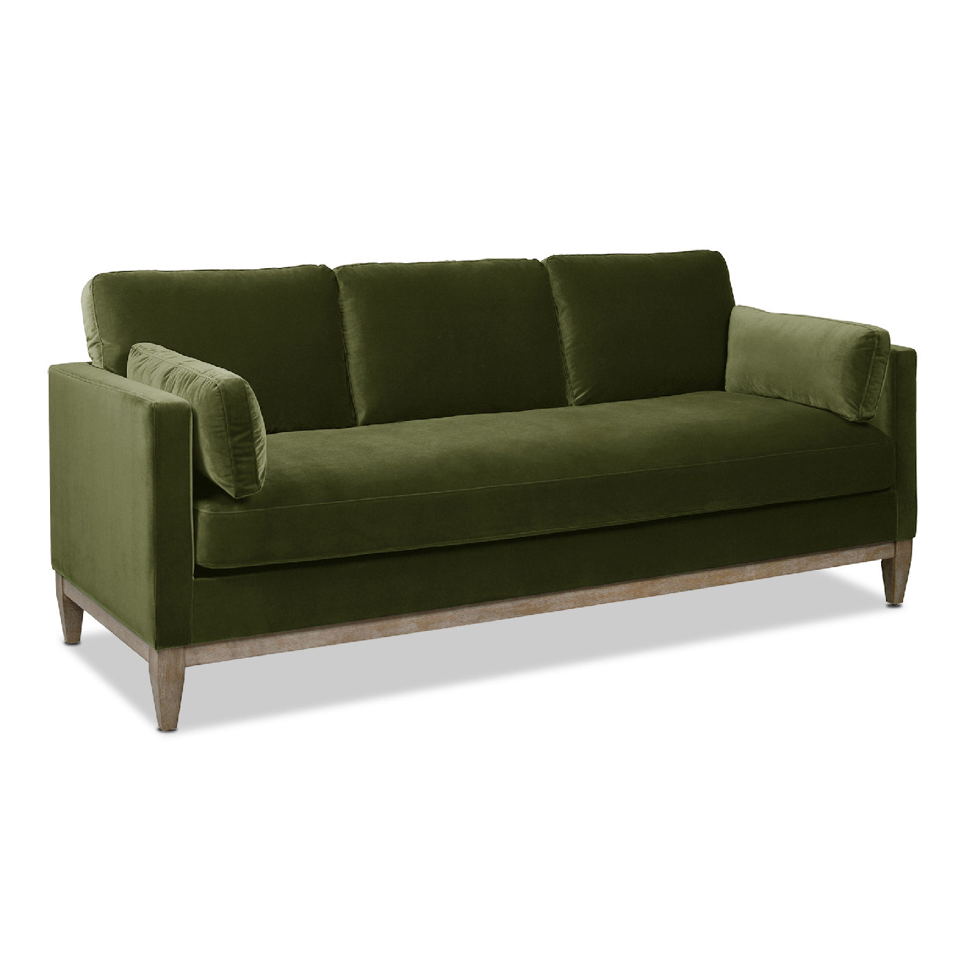 Knox 84" Modern Farmhouse Sofa, Olive Green Performance Velvet Green Wood Foam Velvet 3 Seat