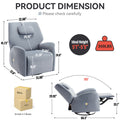 Blue Swivel And Rocker Power Recliner Chair With Lumbar And Neck Support Pillow, Max Swivel Degree 270 , Heavy Duty Motion Mechanism With Usb And Type C Ports Blue Polyester Power Push Button Metal Primary Living Space Medium Firm Tight Back Heavy Duty