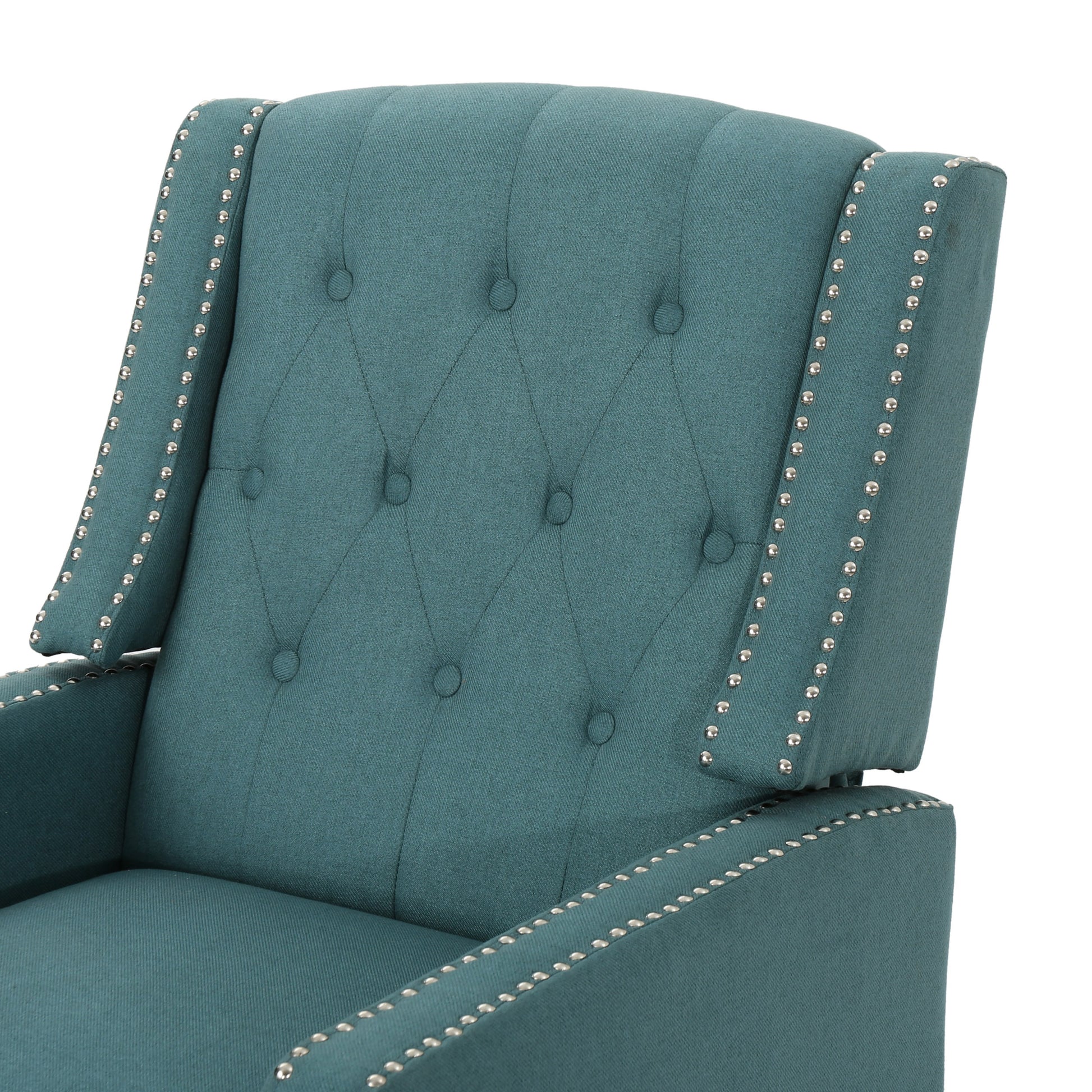 Classic Teal Fabric Push Back Chair Teal Fabric