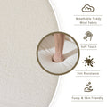 Mid Century Accent Chair, Ivory White, Modern Retro Club Chair, Birch Frame, Upholstered Teddy Wool Fabric, Single Sofa Armchair For Small Spaces, Living Room, Bedroom, Reading Corner, Balcony,Office Ivory White Espresso Primary Living Space