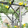 Outsunny 82'' Decorative Metal Garden Trellis Arch With Durable Steel Tubing & Elegant Scrollwork, Perfect For Weddings Gray Metal