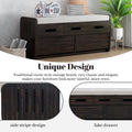 Rustic Storage Bench With 2 Drawers, Hidden Storage Space, And 3 False Drawers At The Top, Shoe Bench For Living Room, Entryway Espresso Espresso Mdf Acacia