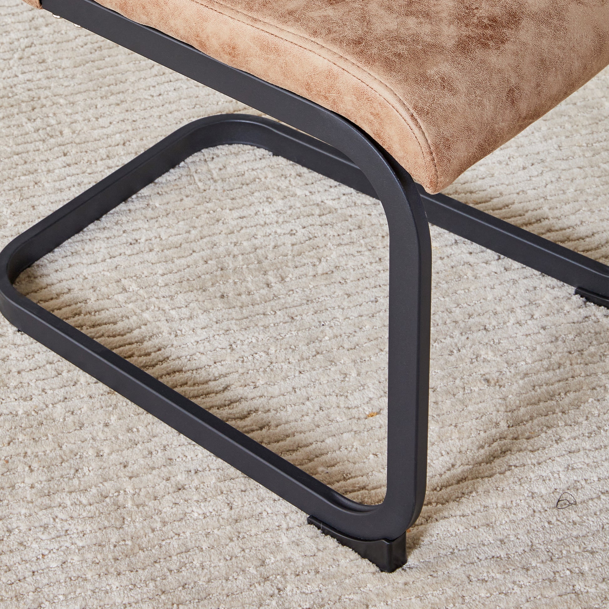 Table And Chair Set. Modern Dining Table With Mdf Top And Beautiful Mdf Legs. Comes With Brown Comfortable Chair With Pu Seat And Metal Legs. Suitable For A Wide Range Of Decorative Styles. Brown,Wood Seats 4 Mdf
