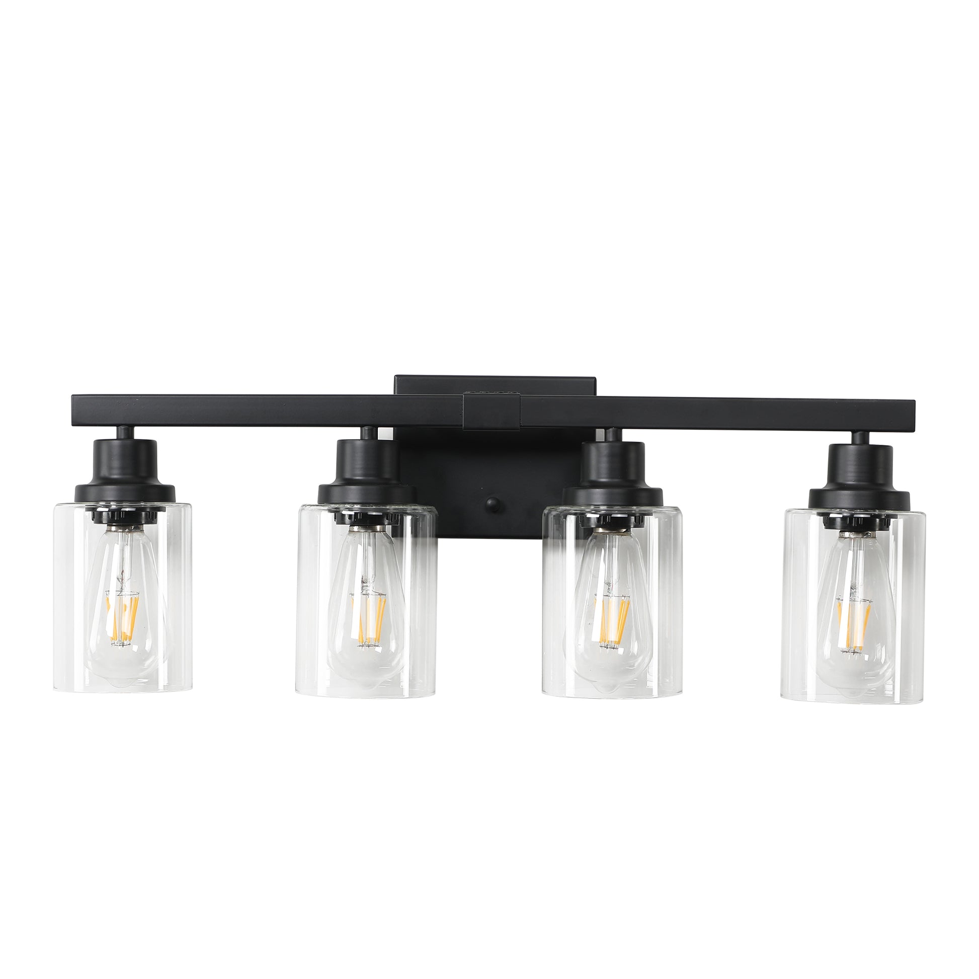 Same As W1340P197620 L001010 B4 4 Lights Farmhouse Vanity Lights Fixture Rustic Bathroom Light Fixture Bathroom Sconce Without Bulbs Black Glass Iron