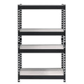 Natural And Black 4 Tier Bookcase 4 Natural Black Open Back Wood Metal