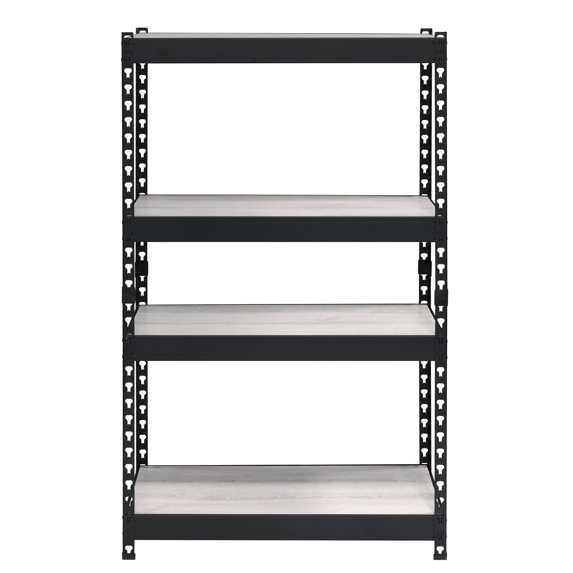 Natural And Black 4 Tier Bookcase 4 Natural Black Open Back Wood Metal