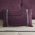 7 Pc Pieced Faux Suede Comforter Set Purple Cal King California King Purple Polyester